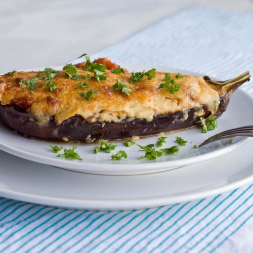 Papoutsakia (Greek stuffed eggplant)